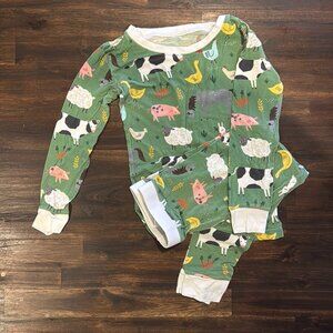Little Sleepies 2-Piece PJ Set (Green Farm Animals)